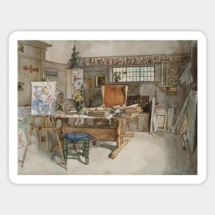 The Studio. From A Home by Carl Larsson Magnet